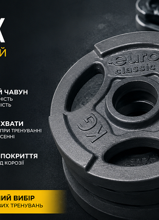 Диск (блин) металевий evro classic 5 кг - 51 мм
