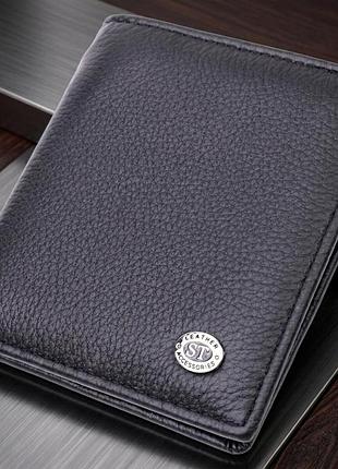 Универсальная модель кошелька из натуральной кожи st leather 19474 черный