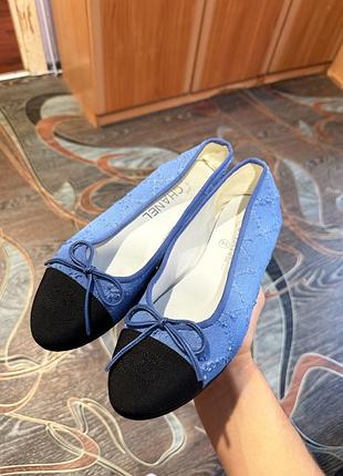 Chanel балетки туфельки джинсові