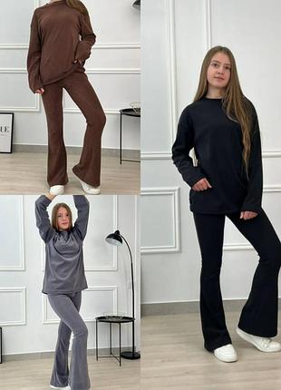Теплый костюм для девушек, костюм стильный 140