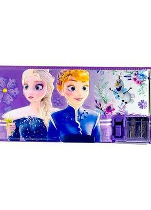Пенал 3d "ледяное сердце / frozen" фиолетовый