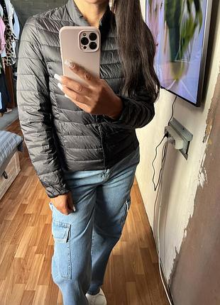 Пуховик мікро h&m оригінал р.s,m пух 90% 2