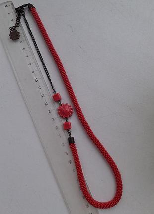 Оригинальное колье, бисер, керамика, маркировка 4