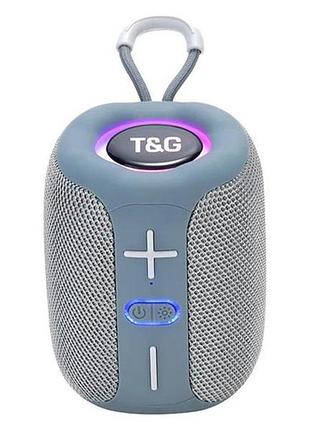 Bluetooth-колонка tg658 с rgb подсветкой, speakerphone, радио, grey