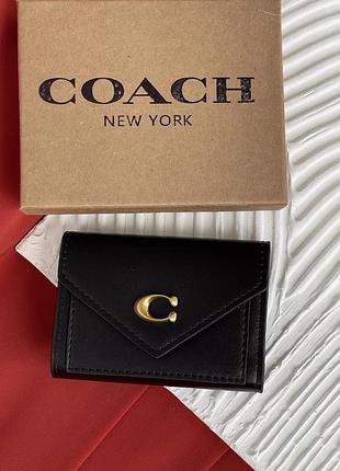 Кошелек coach маленький черный классический есть