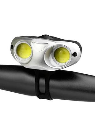 Велофонарь qx-q02-2cob, li-ion аккум., зу microusb