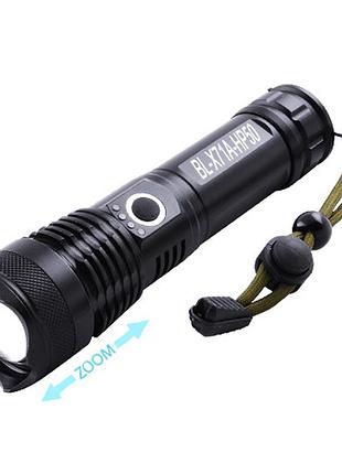 Фонарь police x71a-hp90, 1x18650/3xaaa, индикация заряда, zoom, зу type-c, box