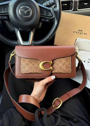 Coach tabby shoulder bag 26 with signature canvas brown [крафтова коробка] 26 x 14 x 7