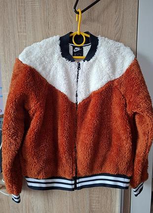 Жіночій пухнастий бомбер nike sherpa fleece bomber jacket розмір м
