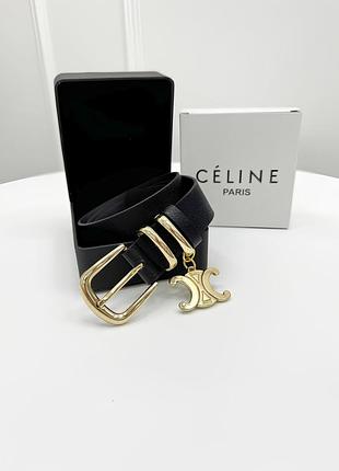 Ремень женский celine logo черный е