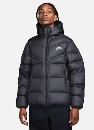 Чоловічий зимовий пуховик nike storm fit чорний до -20*с куртка найк шторм фіт на зиму m (b)