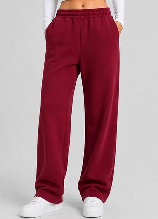 Спортивные штаны женские однотонные, цвет бордовый, 257r650