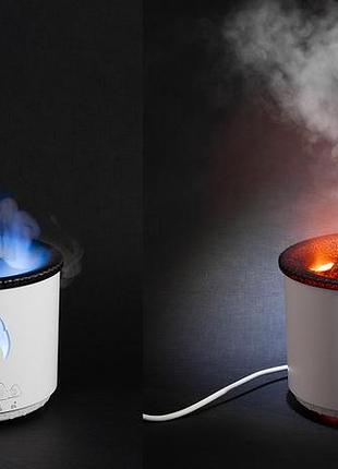 Ароматичний дифузор volcano fire flame, аромотерапія, зволожувач повітря, 2 кольори пульт jellyfish mist flame volcano home 2