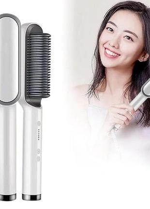 Электрическая расческа-выпрямитель hair straightener hqt-909 щетка для укладки волос
