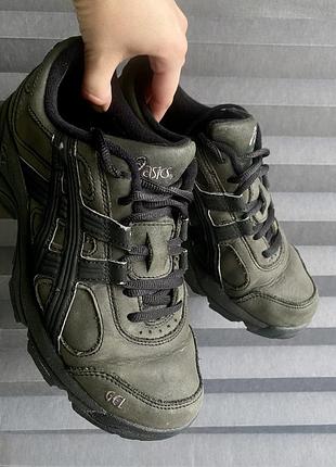 Трекінгові кросівки оливкові хакі asics gel 37-38 24см