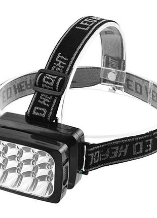 Фонарь налобный luxury 1837-12led, встроенный аккумулятор, зу 220v
