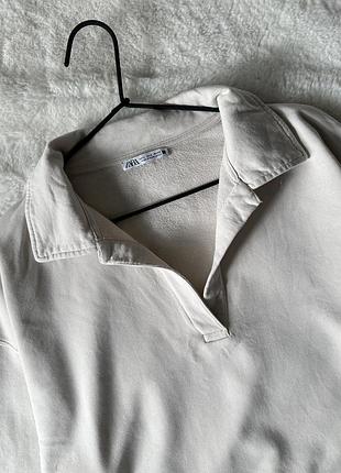 Бежевый свитшот zara 3