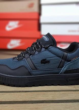 Чоловічі кросівки lacoste t-clip gore tex cordura winter сині з чорним