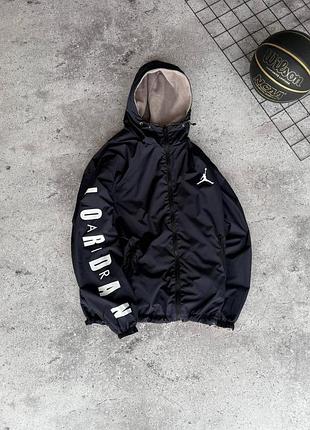 Мужская зимняя двусторонняя куртка jordan черная джордан флисовая xl (b)