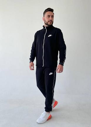 Мужской спортивный костюм nike черный на молнии весенний осенний толстовка + штаны найк l (b)