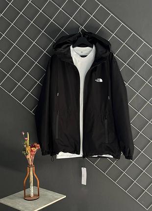 Мужская ветровка the north face с капюшоном черная куртка зе норт фейс из плащевки весенняя m (b)