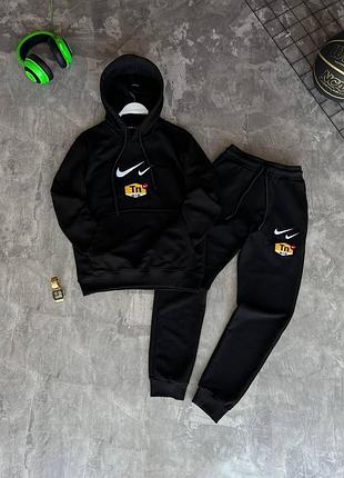 Мужской спортивный костюм nike tn чёрный весенний осенний комплект найк худи + штаны демисезонный m (b)