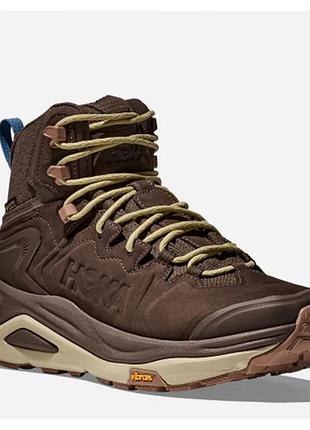 Чоловічі черевики hoka kaha 3 gtx коричневі. розмір:48.матеріал: шкіра