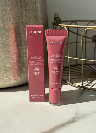 Блиск пептидний бальзам laneige glaze craze tinted lip serum in peach glaze
