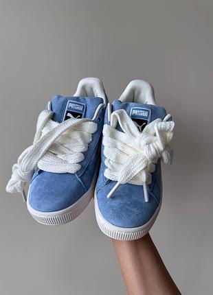 Женские кроссовки puma suede xl blue horizon-white premium