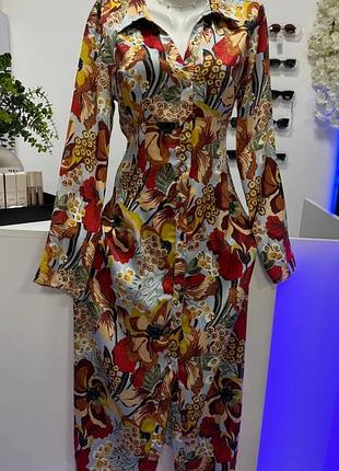 Довга сатинова сукня zara