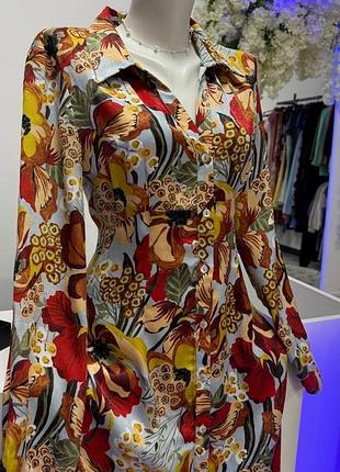 Довга сатинова сукня zara 2