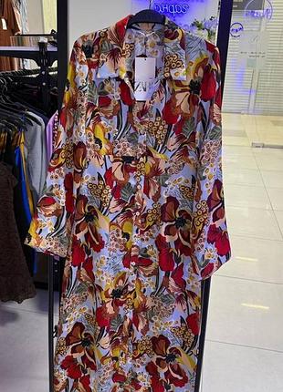 Довга сатинова сукня zara 3