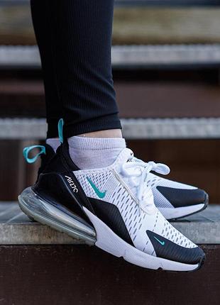 Жіночі кросівки nike air max 270 чорно-білі сітка весняні літні осінні 41-26 см (b)