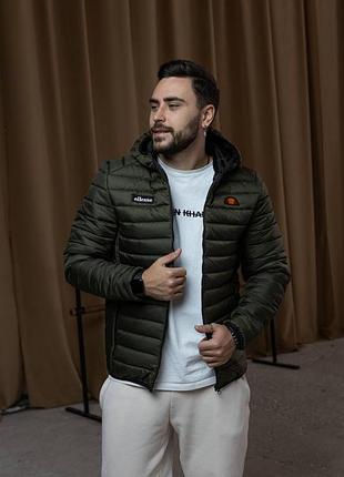 Мужская куртка ellesse весенняя осенняя хаки до 0*с ветровка элис демисезонная стеганая xxl (b)