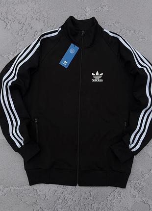 Чоловіча кофта adidas чорна без капюшона на блискавці спортивна олімпійка адідас (bon)