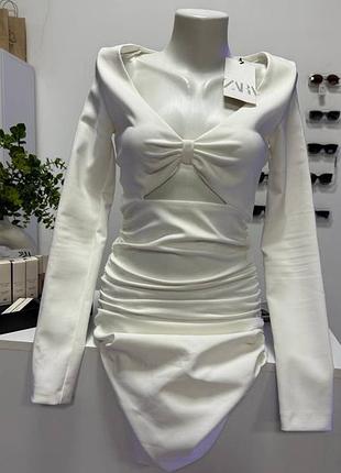 Біла мінісукня zara 3