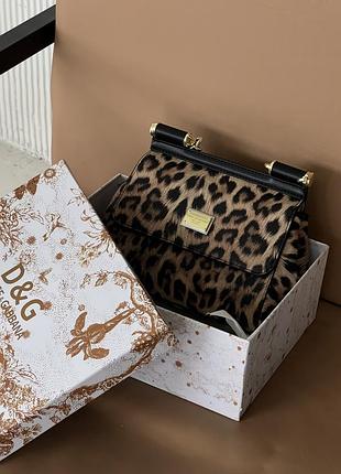 Сумка dolce&gabbana sicily medium - premium леопард 21cm
