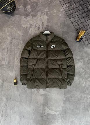 Мужская зимняя куртка nike nocta хаки до -10*с короткая пуховик найк нокта без капюшона (b)