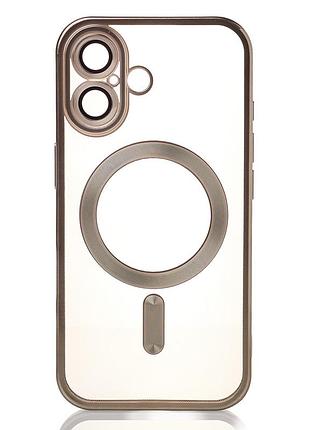 Силиконовый чехол magsafe shining matte для iphone 16 natural titanium