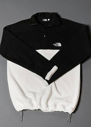 Чоловічий зимовий анорак the north face флісовий чорно-білий кофта на блискавці тнф на флісі xl (b)