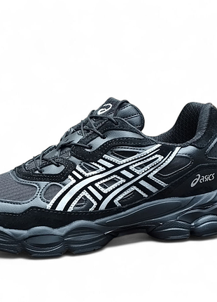 Кросівки чоловічі зимові asics gel-nyc gore-tex black silver termo.вологостійкі чоловічі кросівки асікс гель нус.