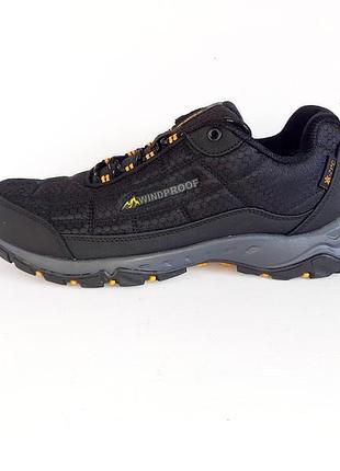 Кросівки чоловічі термо-чорні з жовтим super windproof. 43