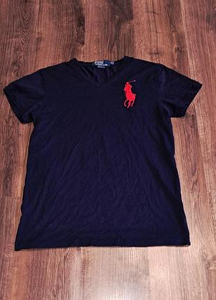 Мужская уникальная футболка polo ralph lauren оригинал с большим лого