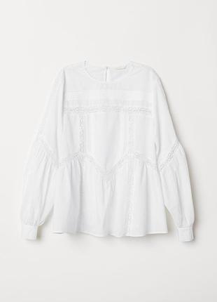 Хлопковая блуза свободного кроя h&amp;m