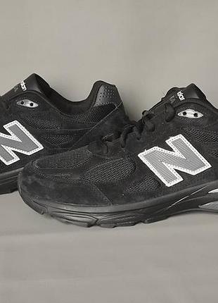 Кросівки чоловічі new balance 990 v4 black silver, чорні шкіряні/замшеві нью беланс 990,демісезонні чоловічі кроси nb 990 44