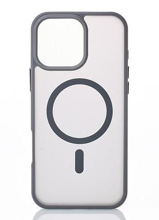 Силіконовий чохол magsafe matte для iphone 16 pro max сірий