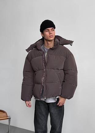 Оверсайз куртка пуховик blaid шоколад унісекс❄️ l/xl