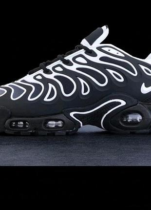 Мужские демисезонные кроссовки nike air max tn plus drift (белые с черным). кроссы найк аир макс тн плюс дрифт