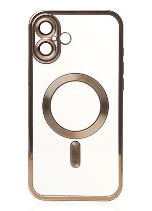 Силиконовый чехол magsafe shining matte для iphone 16 desert titanium