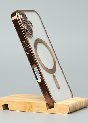 Силиконовый чехол magsafe shining matte для iphone 16 desert titanium 8
